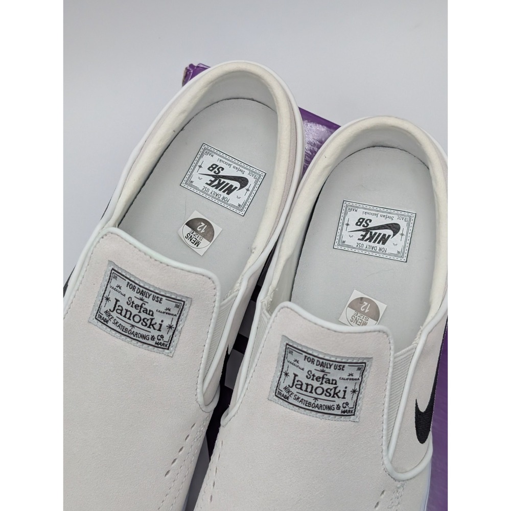 Nike SB Janoski+ Slip FN5893-100 Mens US 12 Skate Shoes Summit White Sneakers - Picture 4 of 10